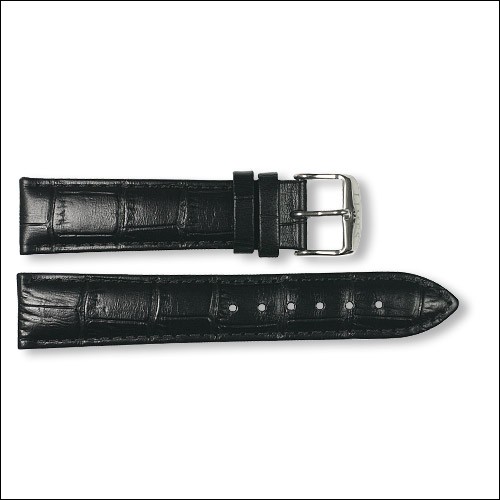 Leather strap Pharo - Croco Design - black - 20mm