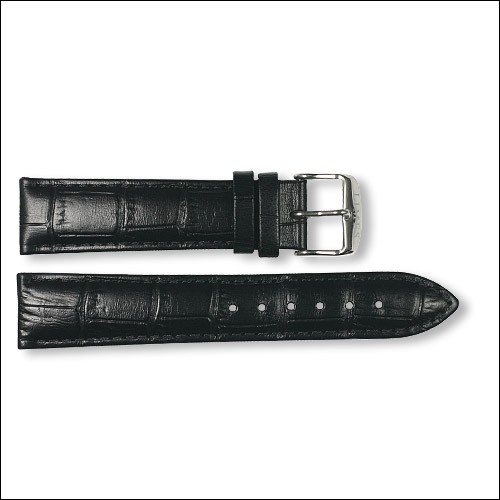 Leather strap Pharo - Croco Design - black - 20mm