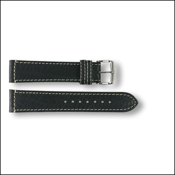 Leather strap Aviator - black - 20mm