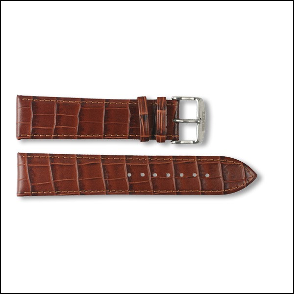 Leather strap Chyros - Croco Design - brown - 22mm