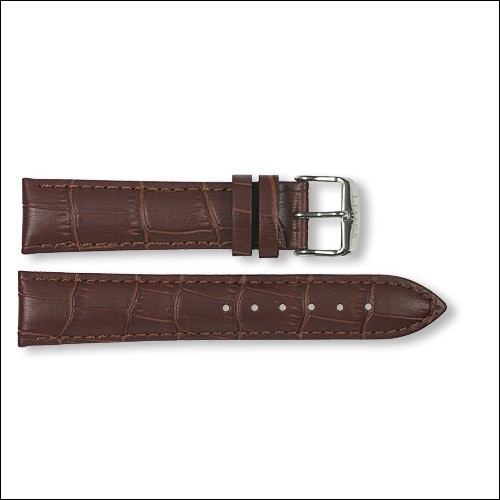 Leather strap Pharo - Croco-Design - brown - 20mm