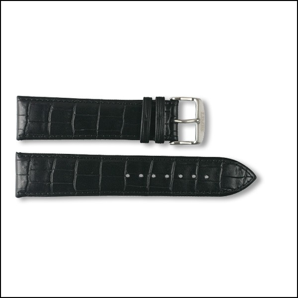 Leather strap Chyros - Croco Design - black - 22mm